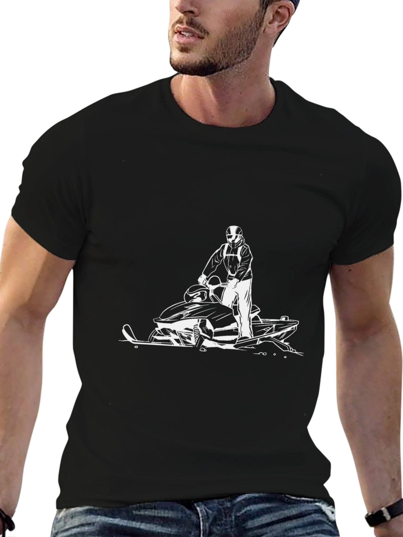 Black Snowmobile Graphic Tee