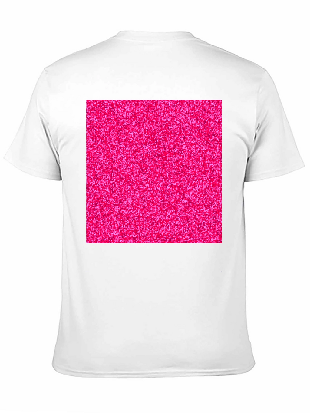 Bold Pink Glitter Graphic Black T-Shirt