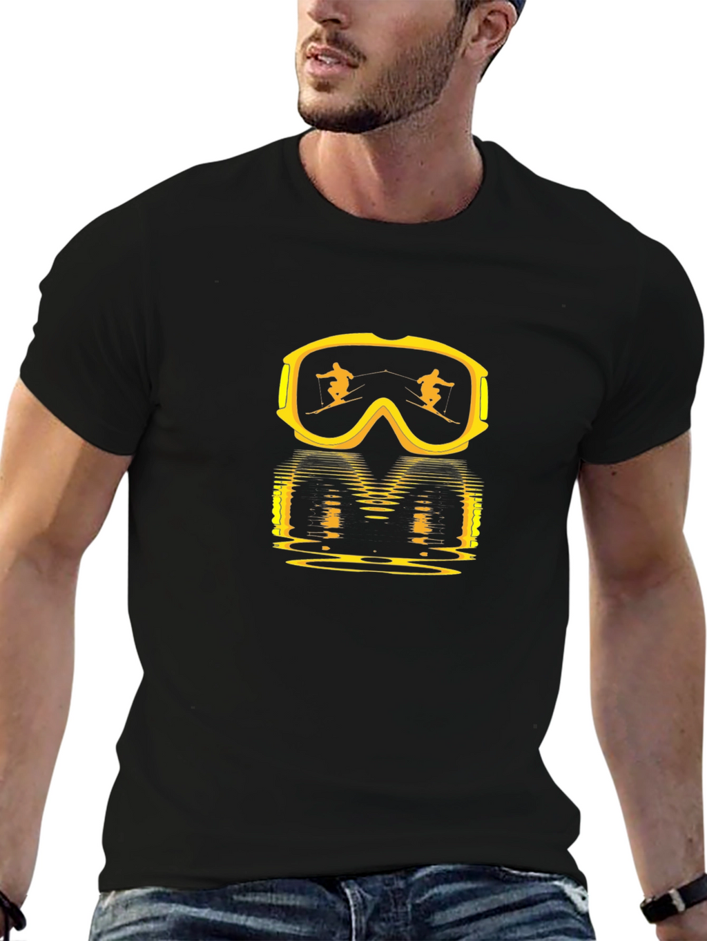 Ski Goggles Reflection Black T-Shirt