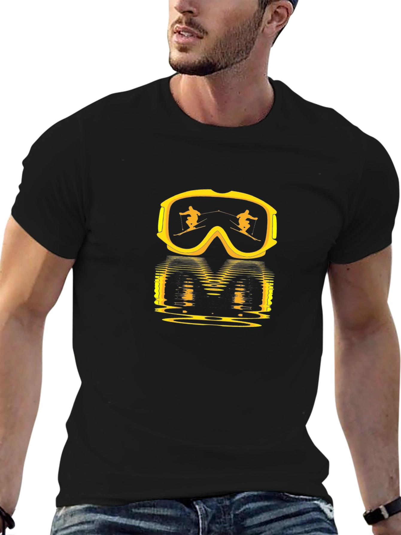 Ski Goggles Reflection Black T-Shirt