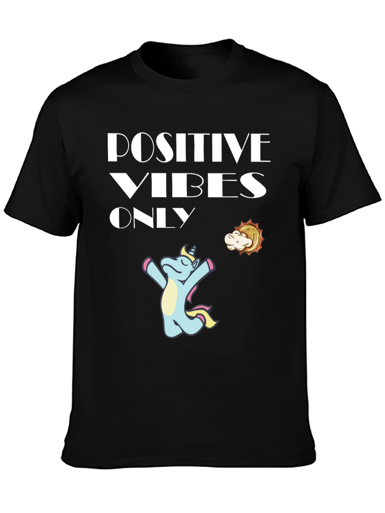 Positive Vibes Only Unicorn Graphic Tee