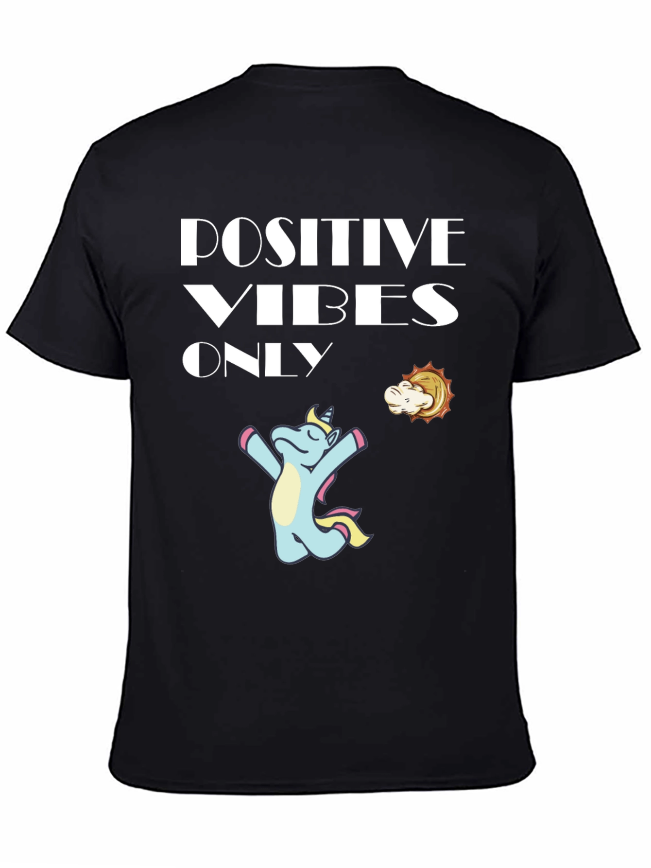 Positive Vibes Only Unicorn Graphic Tee