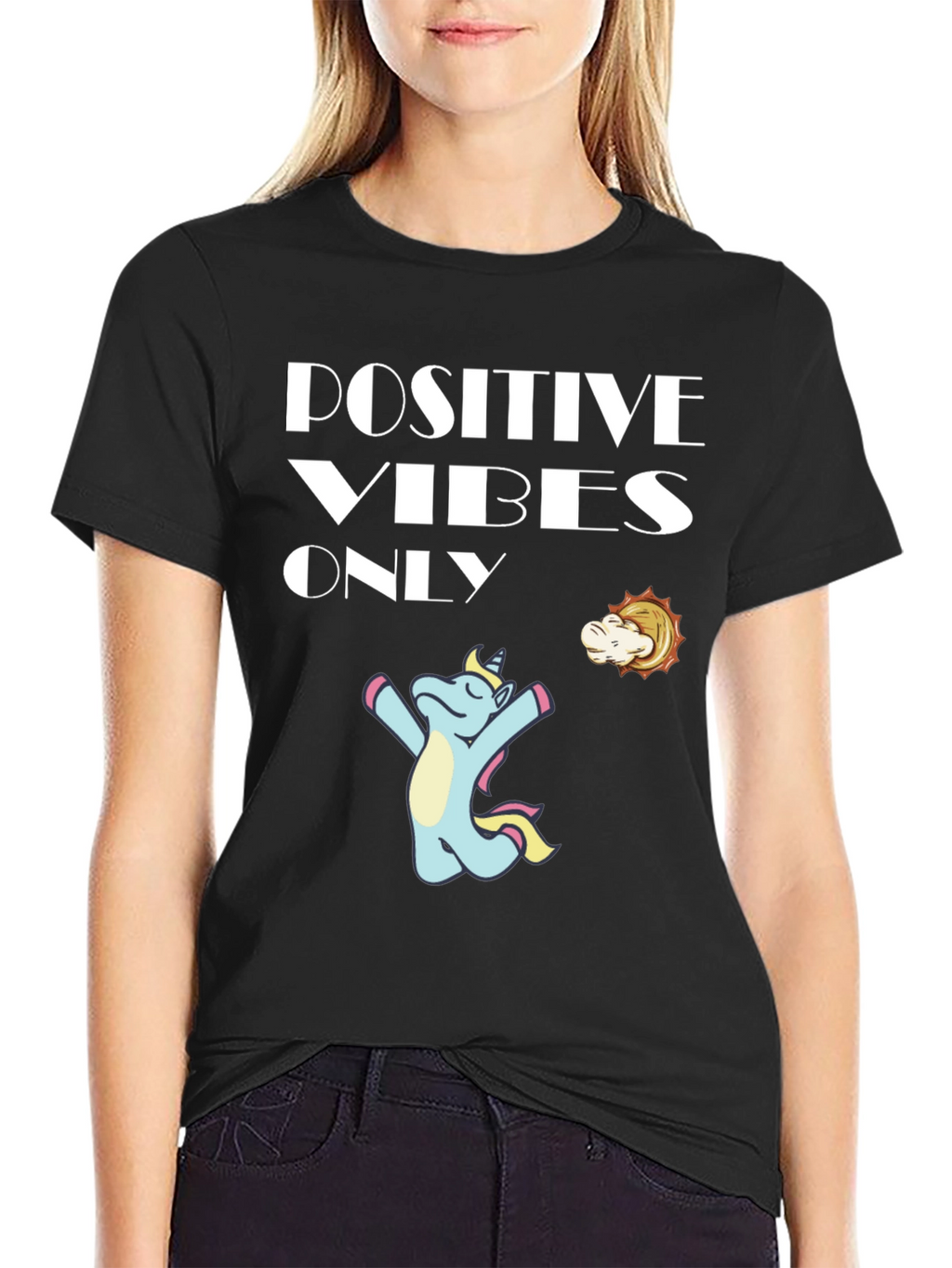 Positive Vibes Only Unicorn Graphic Tee