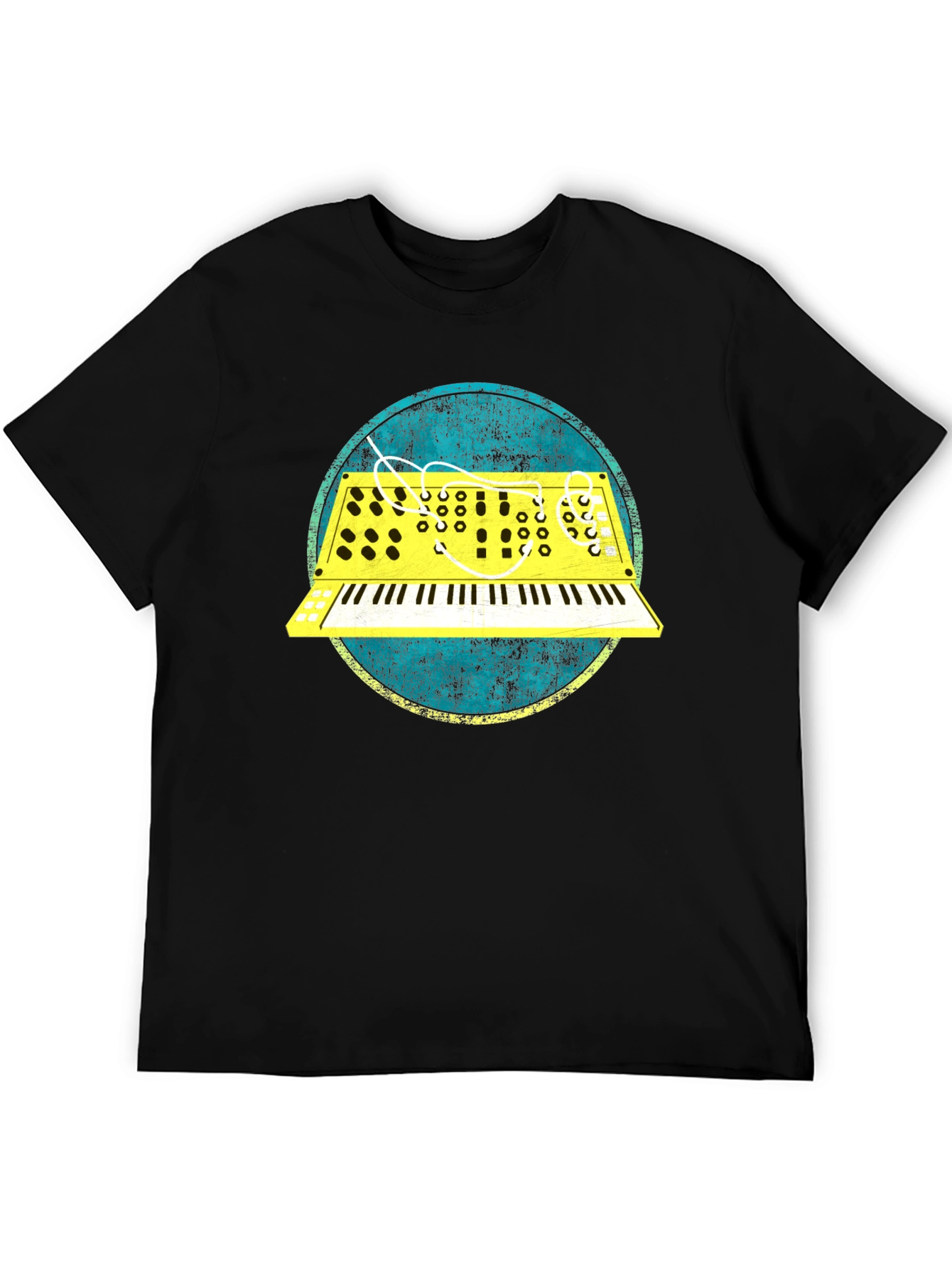 Retro Synth Graphic Tee - Vintage Keyboard T-Shirt
