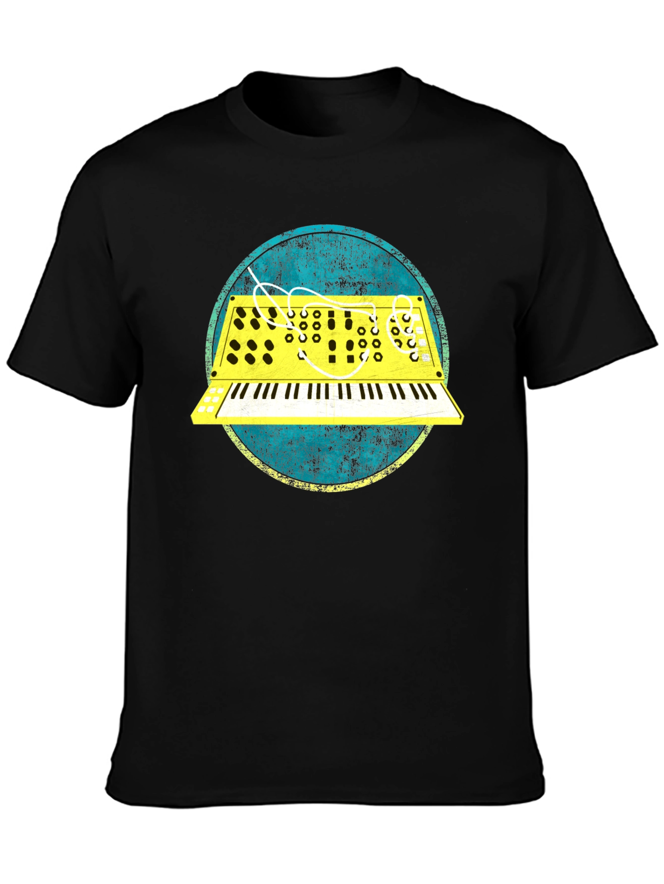 Retro Synth Graphic Tee - Vintage Keyboard T-Shirt