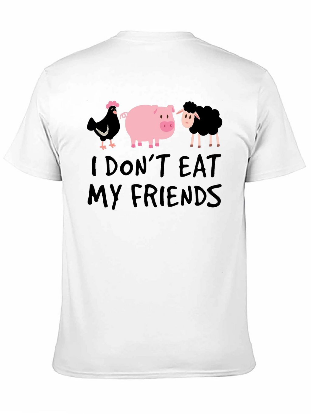Vegan T-Shirt: I Dont Eat My Friends - Black