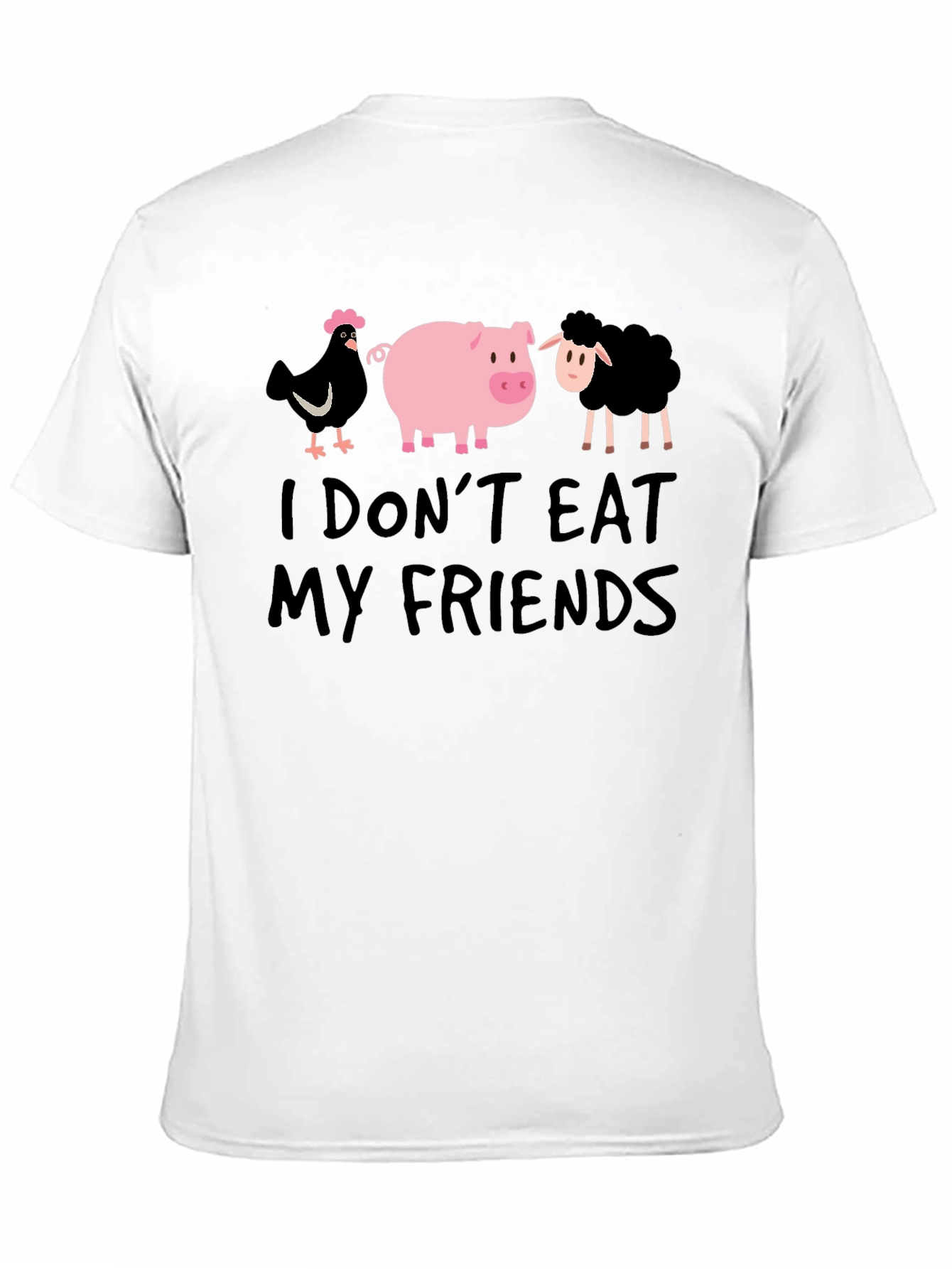 Vegan T-Shirt: I Dont Eat My Friends - Black