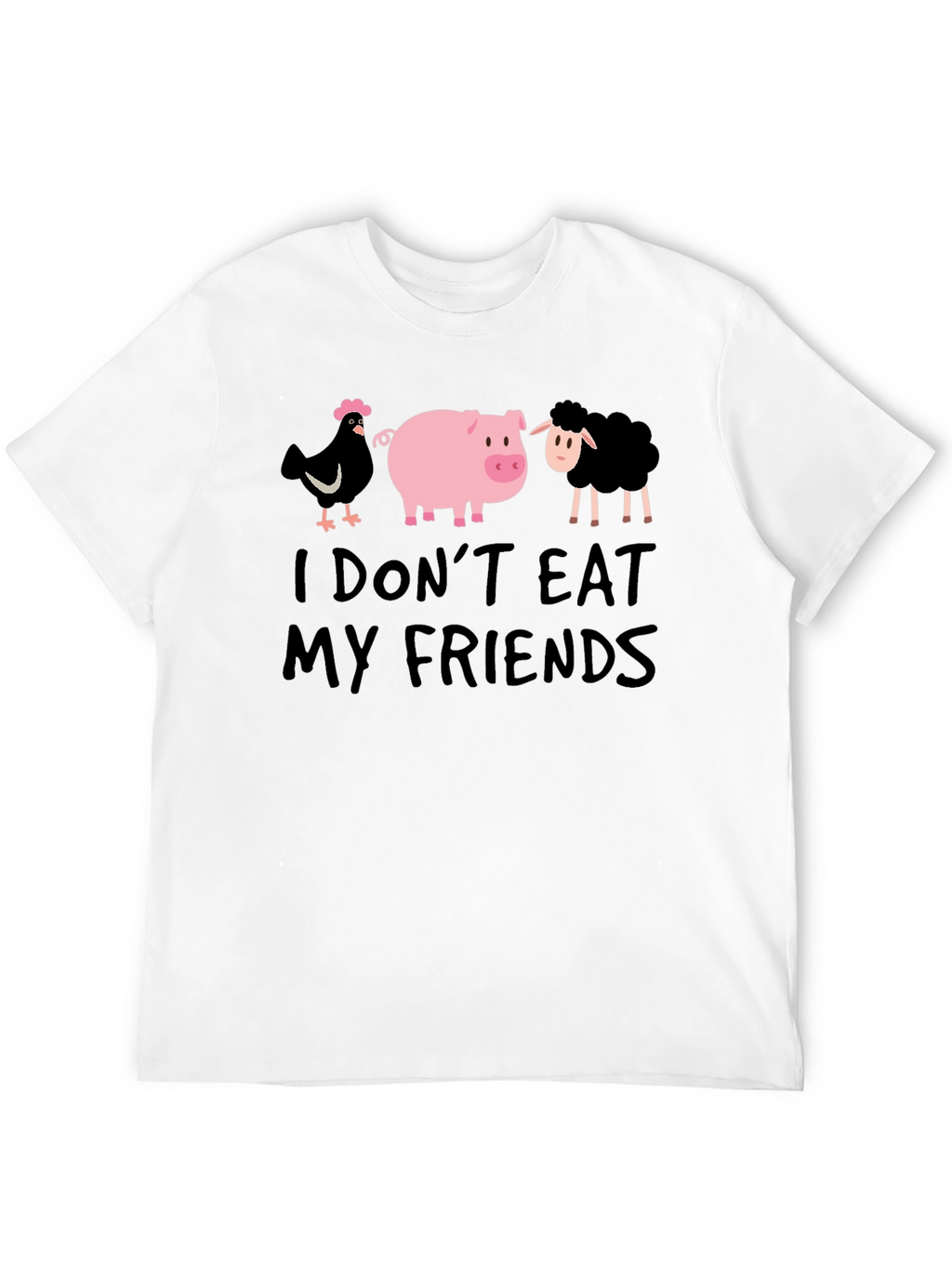 Vegan T-Shirt: I Dont Eat My Friends - Black