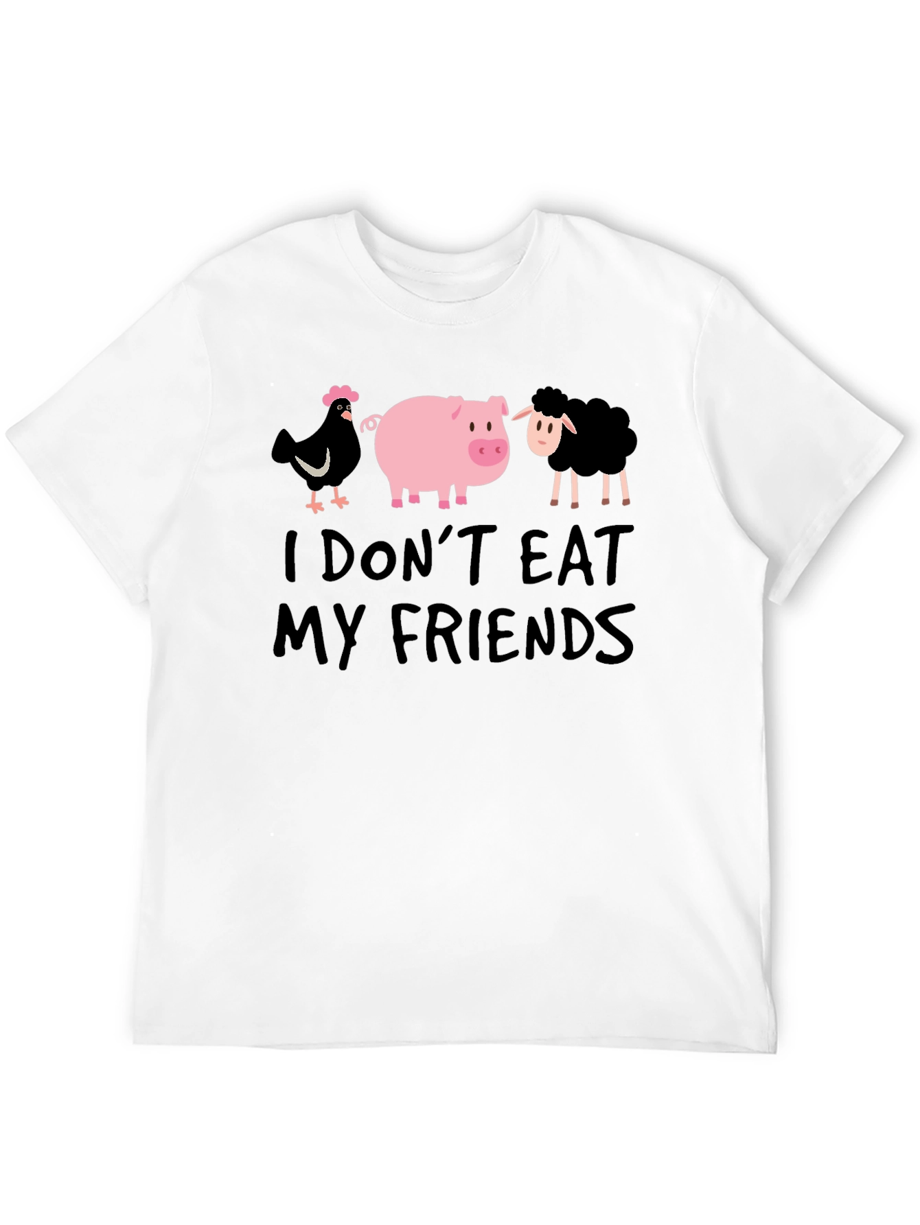 Vegan T-Shirt: I Dont Eat My Friends - Black