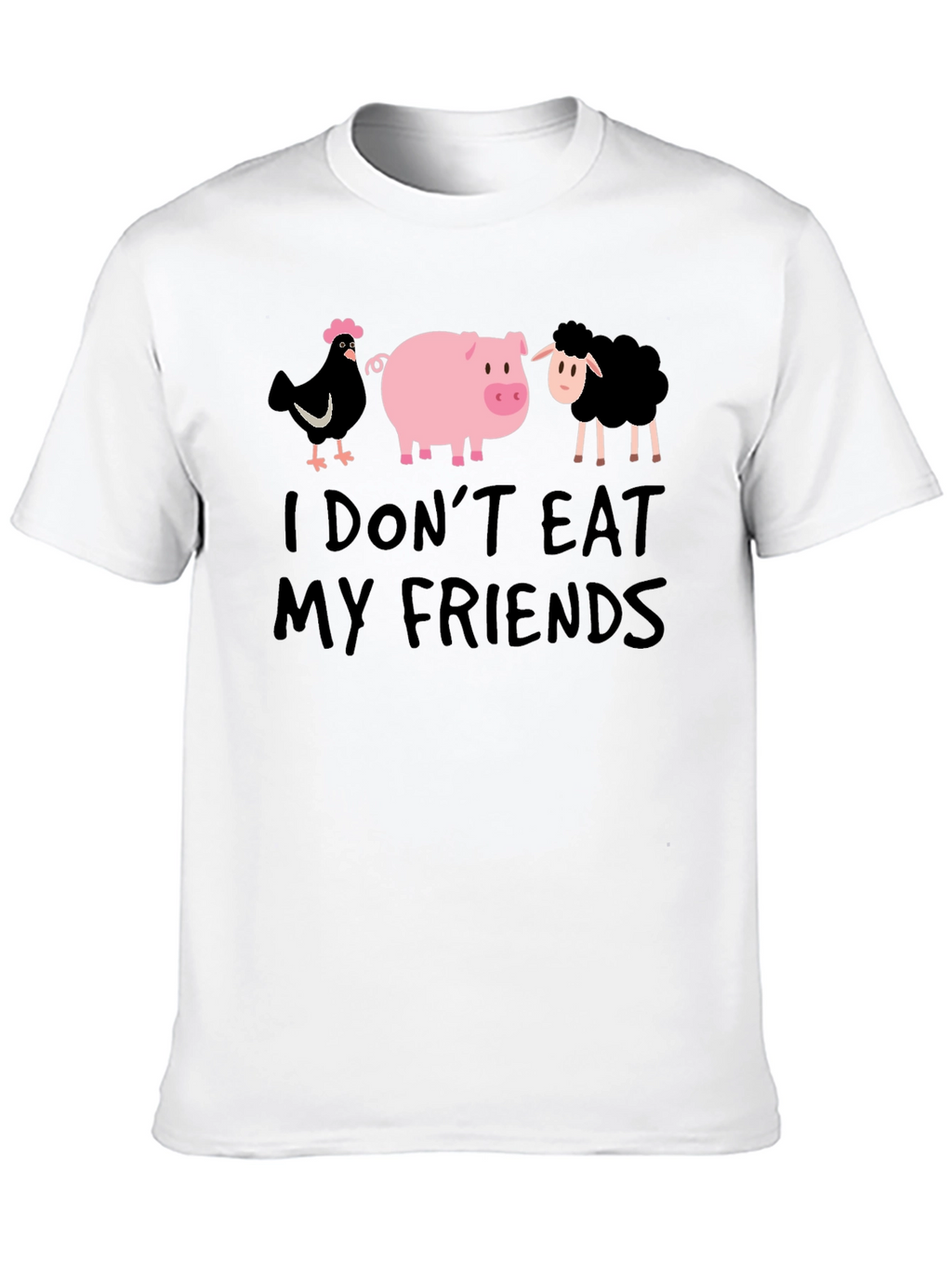 Vegan T-Shirt: I Dont Eat My Friends - Black
