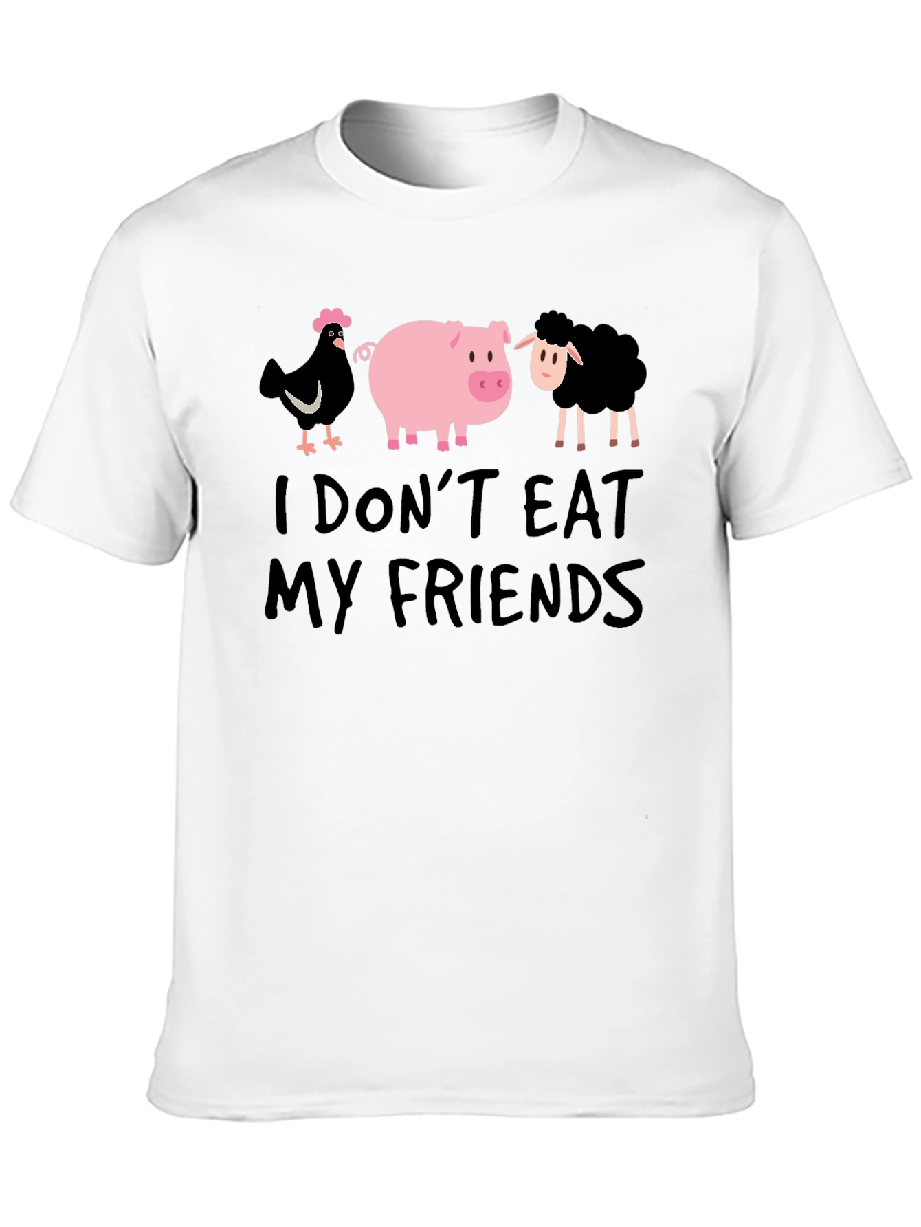 Vegan T-Shirt: I Dont Eat My Friends - Black
