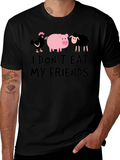 Vegan T-Shirt: I Dont Eat My Friends - Black