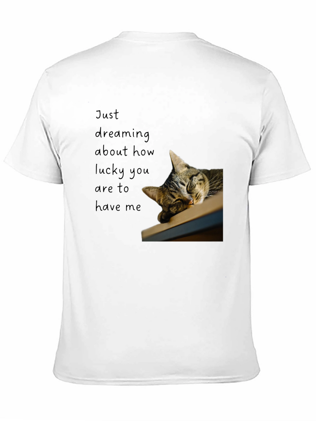 Dreaming Cat Graphic T-Shirt - Black