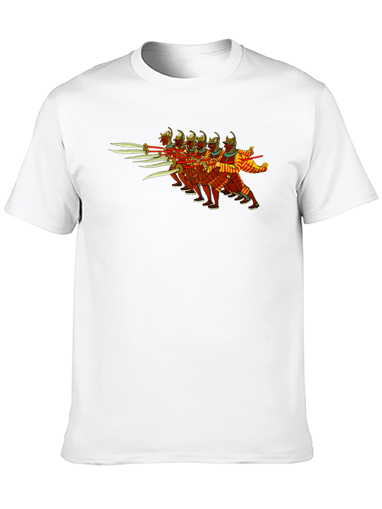Ancient Warriors Graphic Tee - Black Cotton T-Shirt
