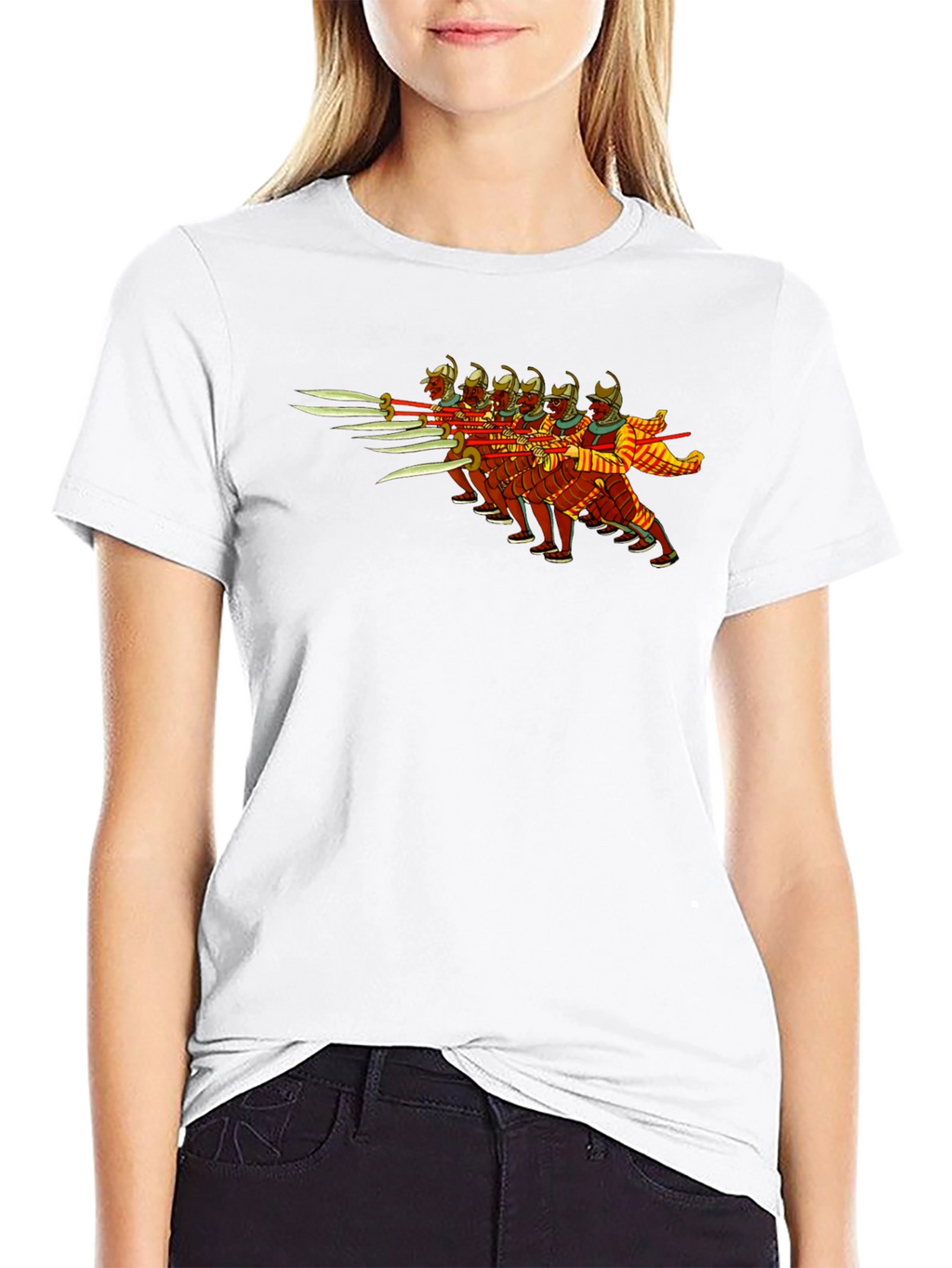 Ancient Warriors Graphic Tee - Black Cotton T-Shirt