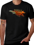 Ancient Warriors Graphic Tee - Black Cotton T-Shirt