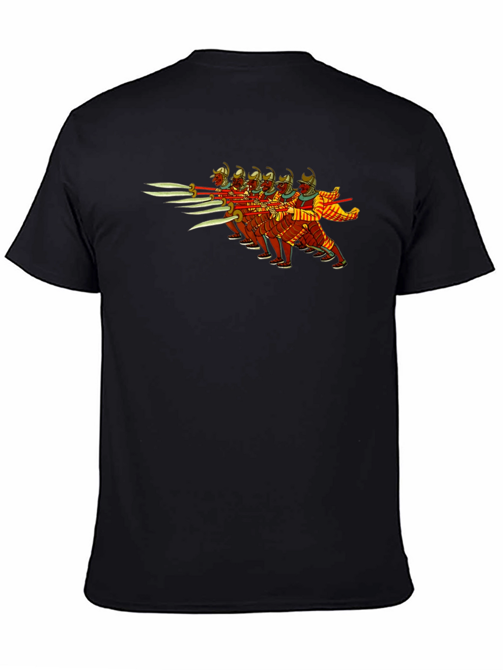 Ancient Warriors Graphic Tee - Black Cotton T-Shirt