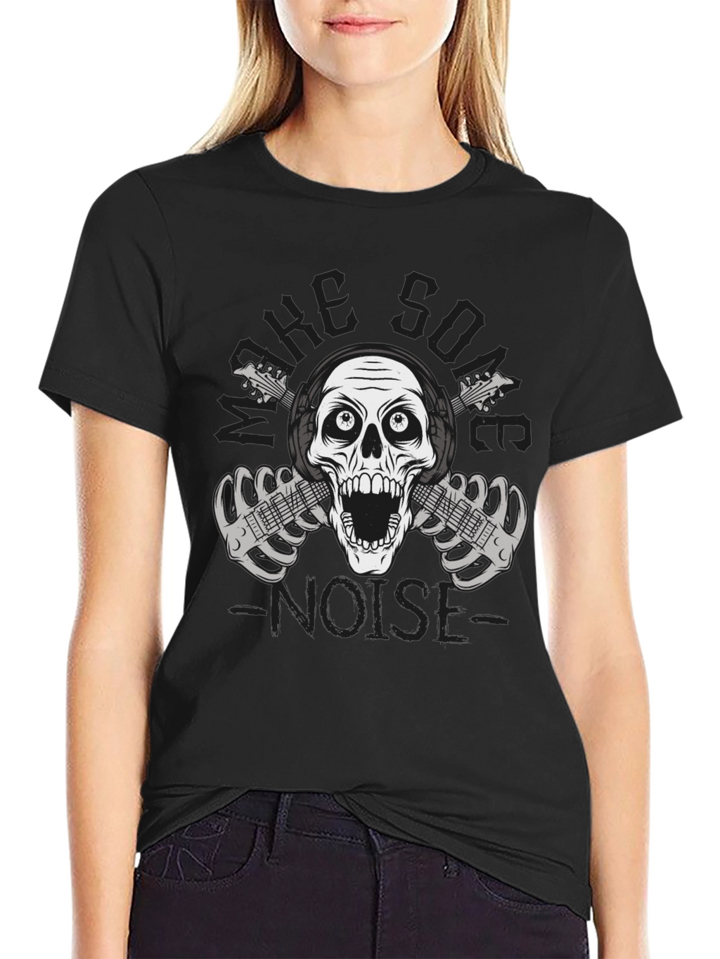 Rock On T-Shirt - Skull & Guitars Graphic Tee