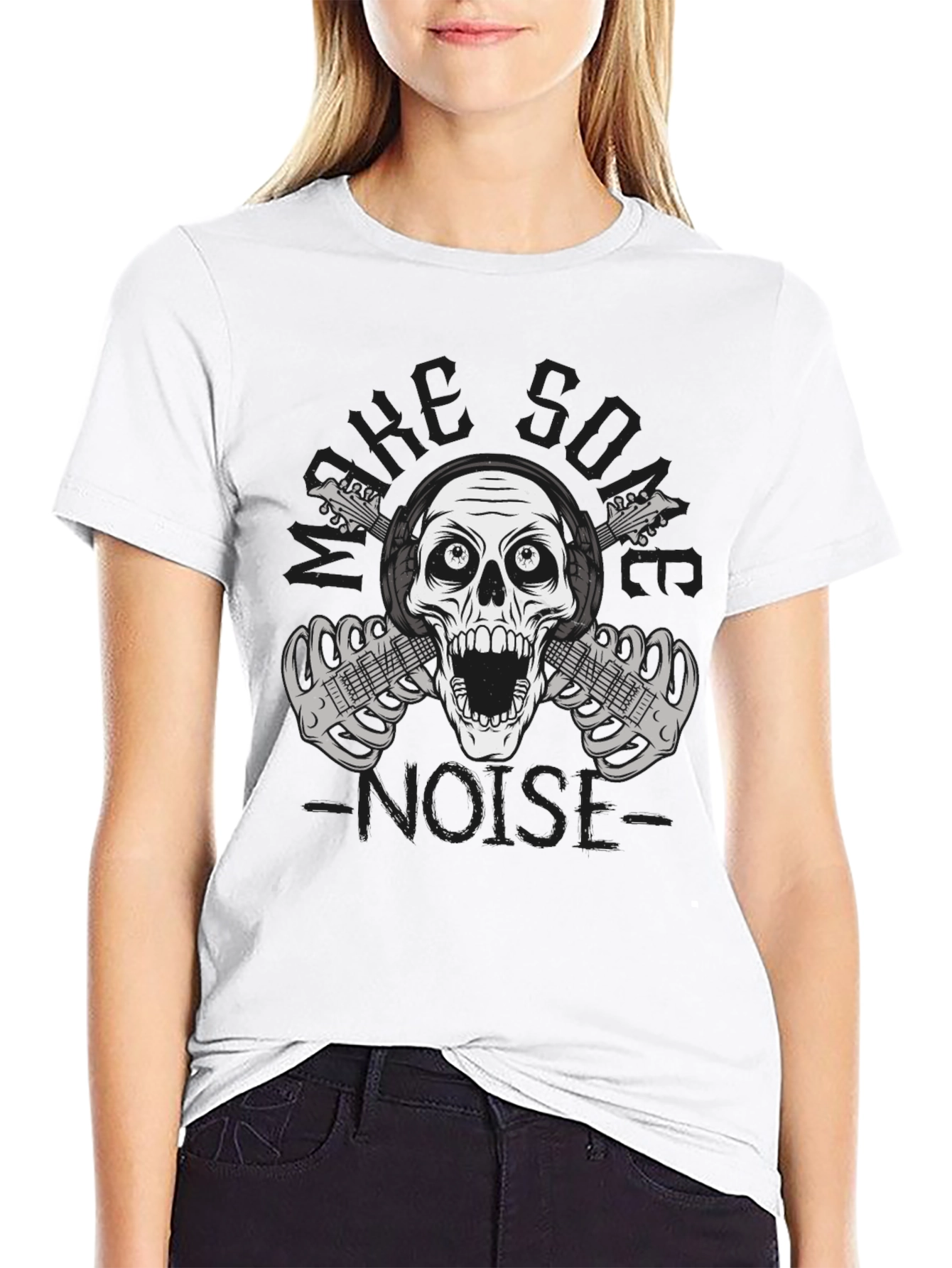 Rock On T-Shirt - Skull & Guitars Graphic Tee