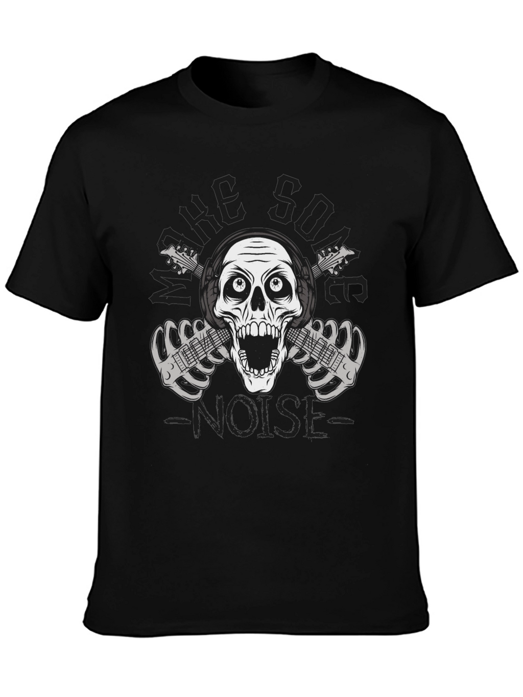 Rock On T-Shirt - Skull & Guitars Graphic Tee