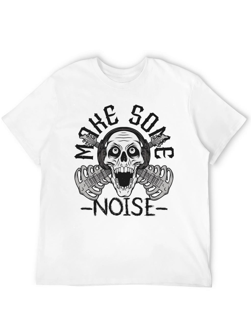 Rock On T-Shirt - Skull & Guitars Graphic Tee