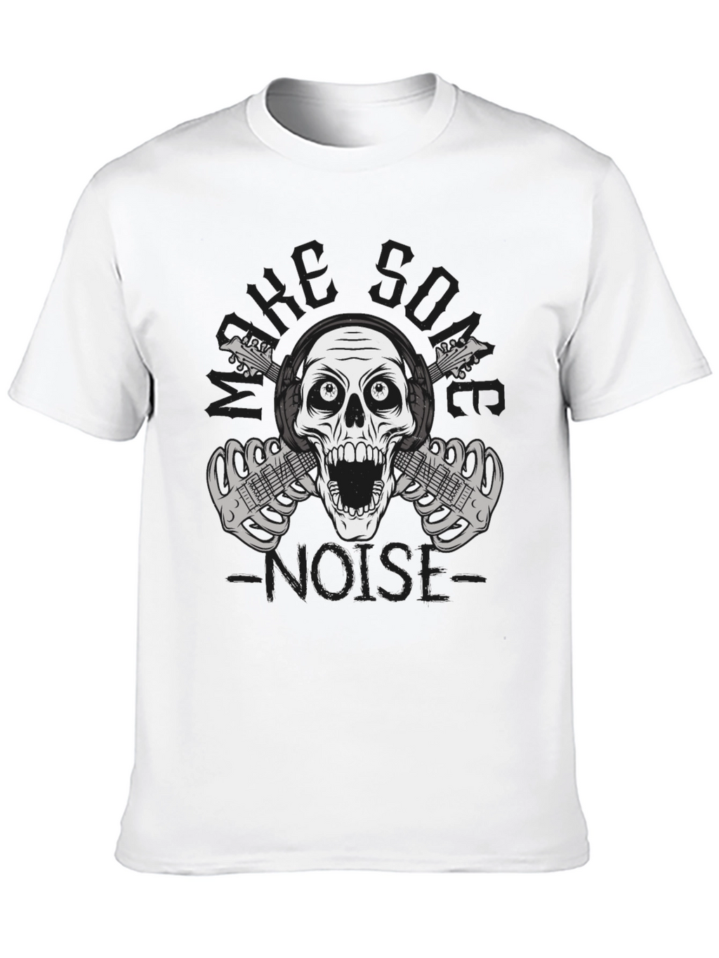Rock On T-Shirt - Skull & Guitars Graphic Tee