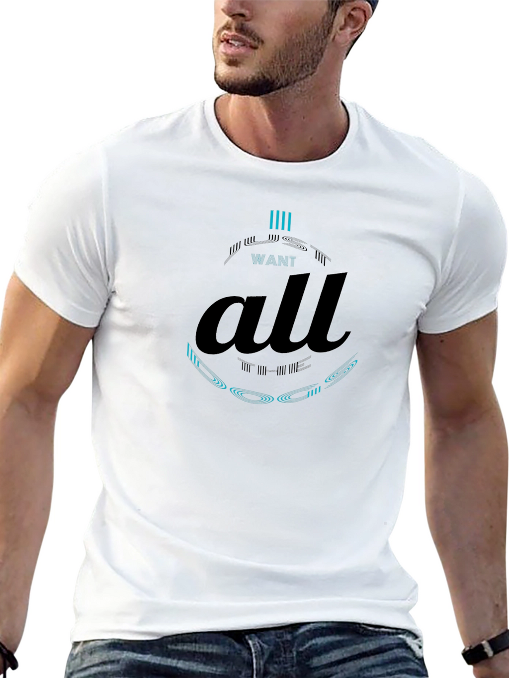 Want All Graphic Print Black T-Shirt