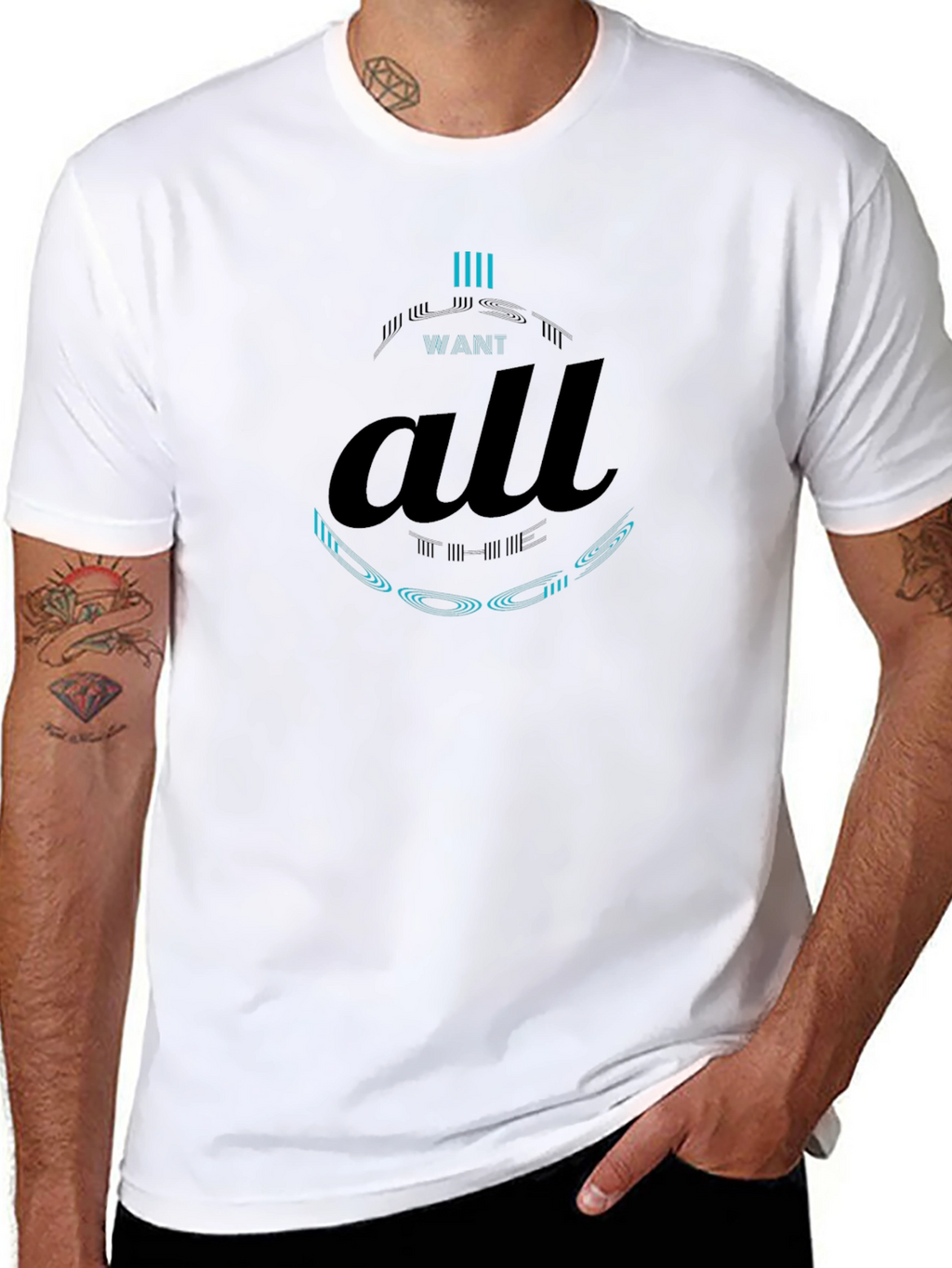 Want All Graphic Print Black T-Shirt