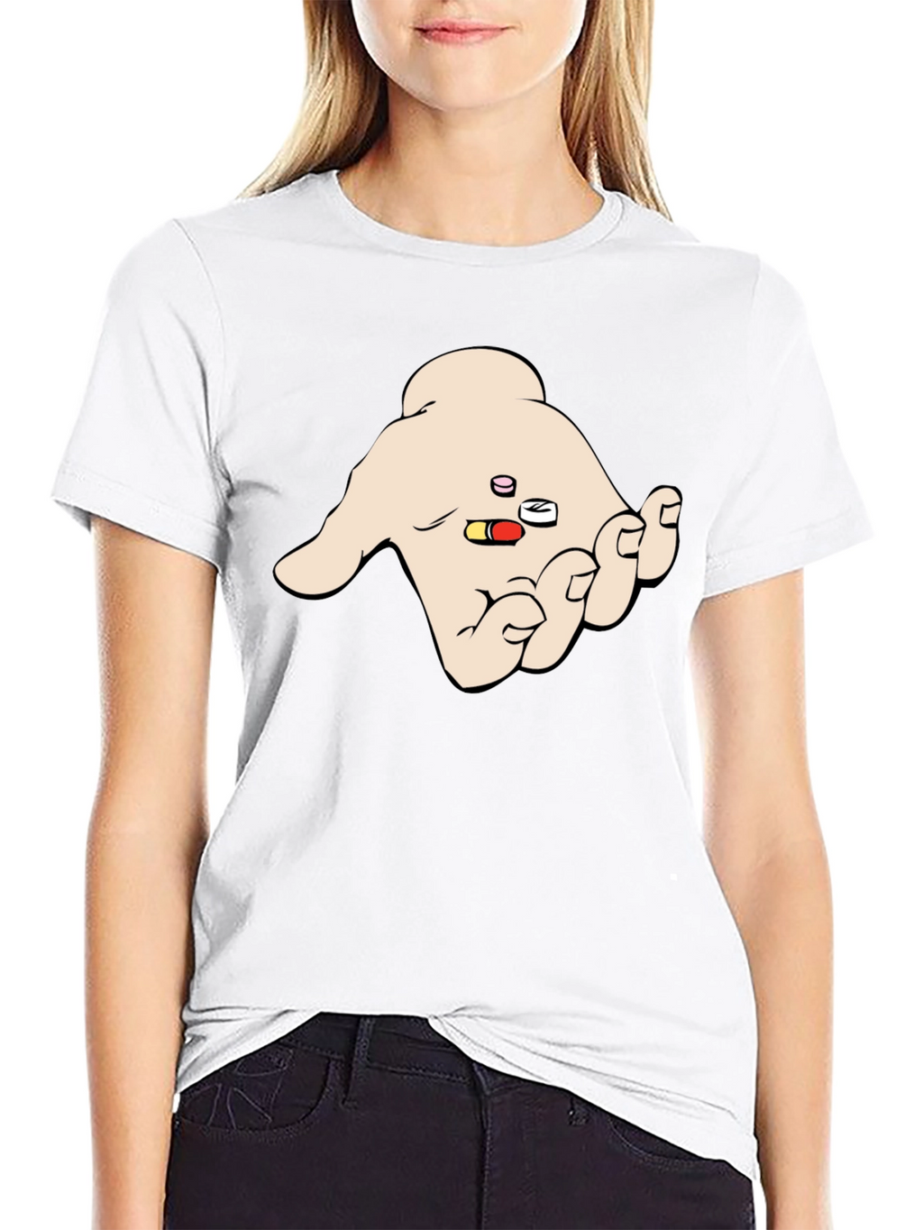 Pills in Hand Graphic T-Shirt