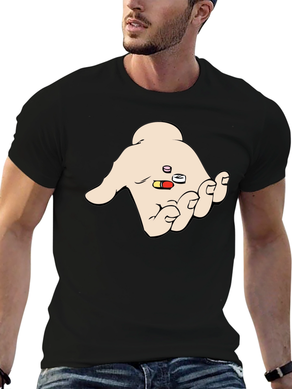 Pills in Hand Graphic T-Shirt