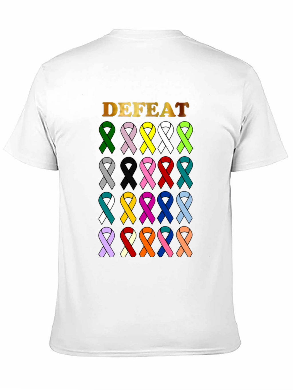 Defeat Cancer Awareness Ribbon T-Shirt