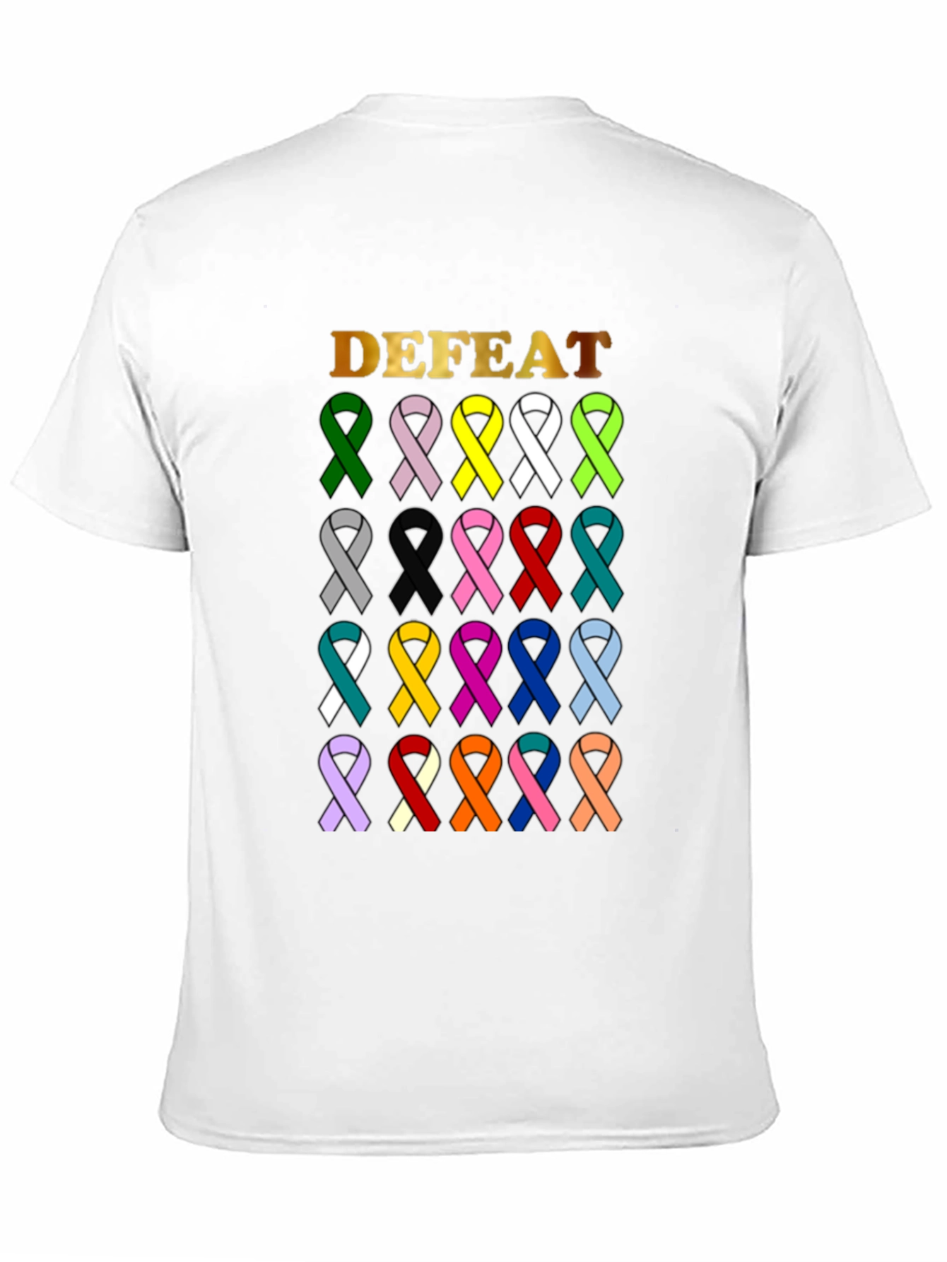 Defeat Cancer Awareness Ribbon T-Shirt