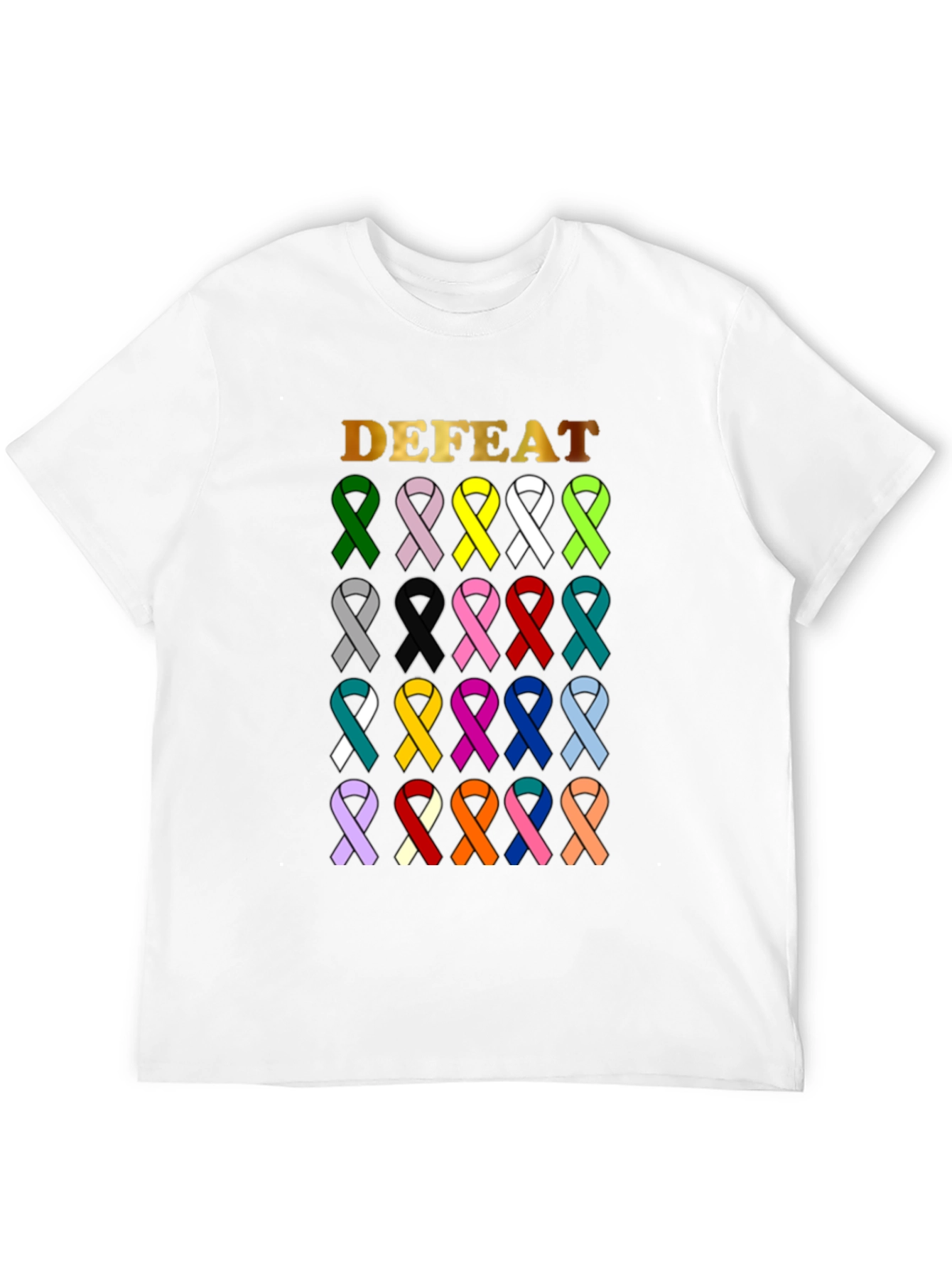 Defeat Cancer Awareness Ribbon T-Shirt