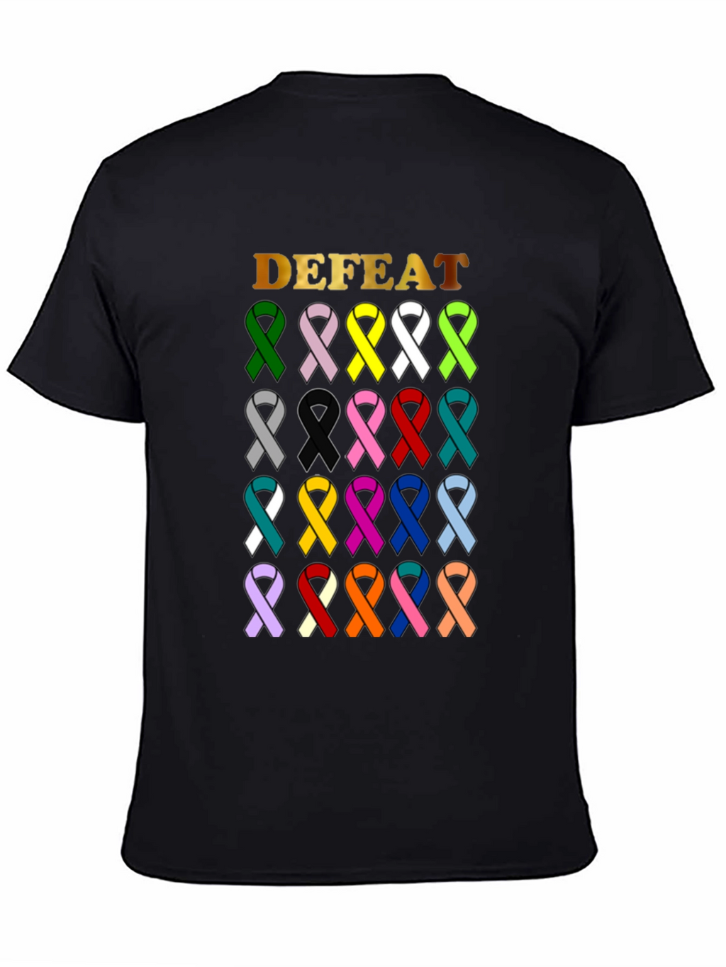 Defeat Cancer Awareness Ribbon T-Shirt