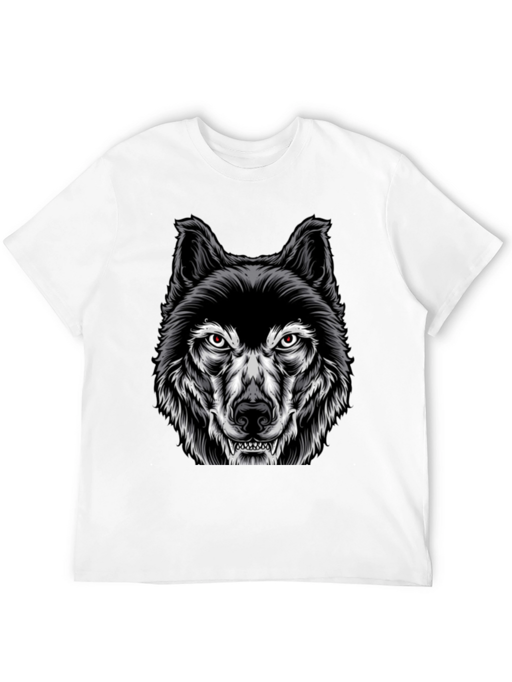 Mens Black Wolf Graphic Print T-Shirt