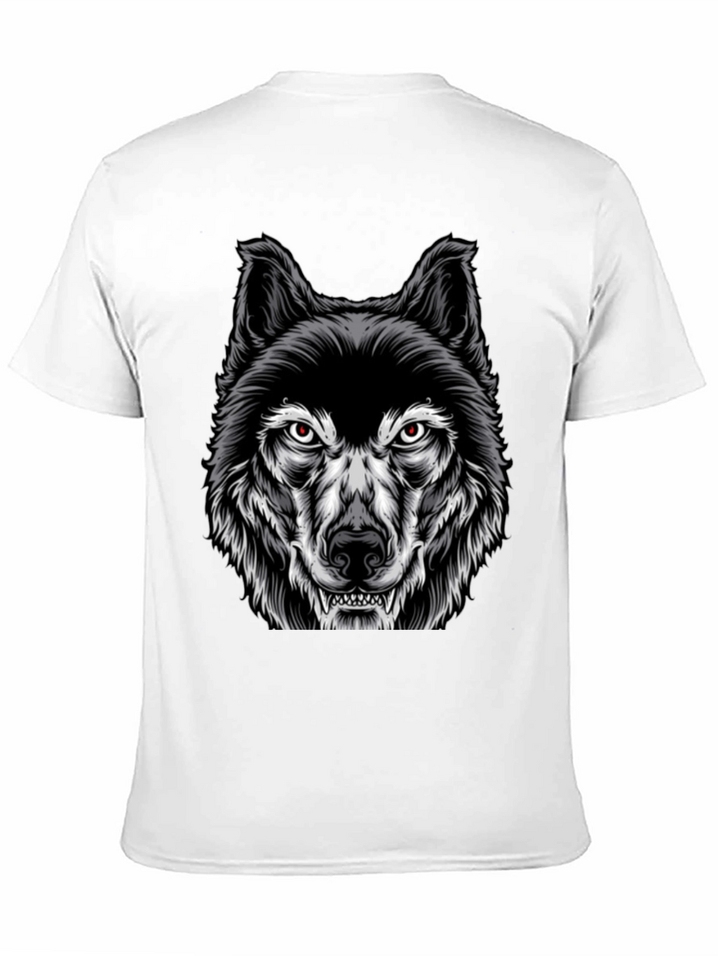 Mens Black Wolf Graphic Print T-Shirt