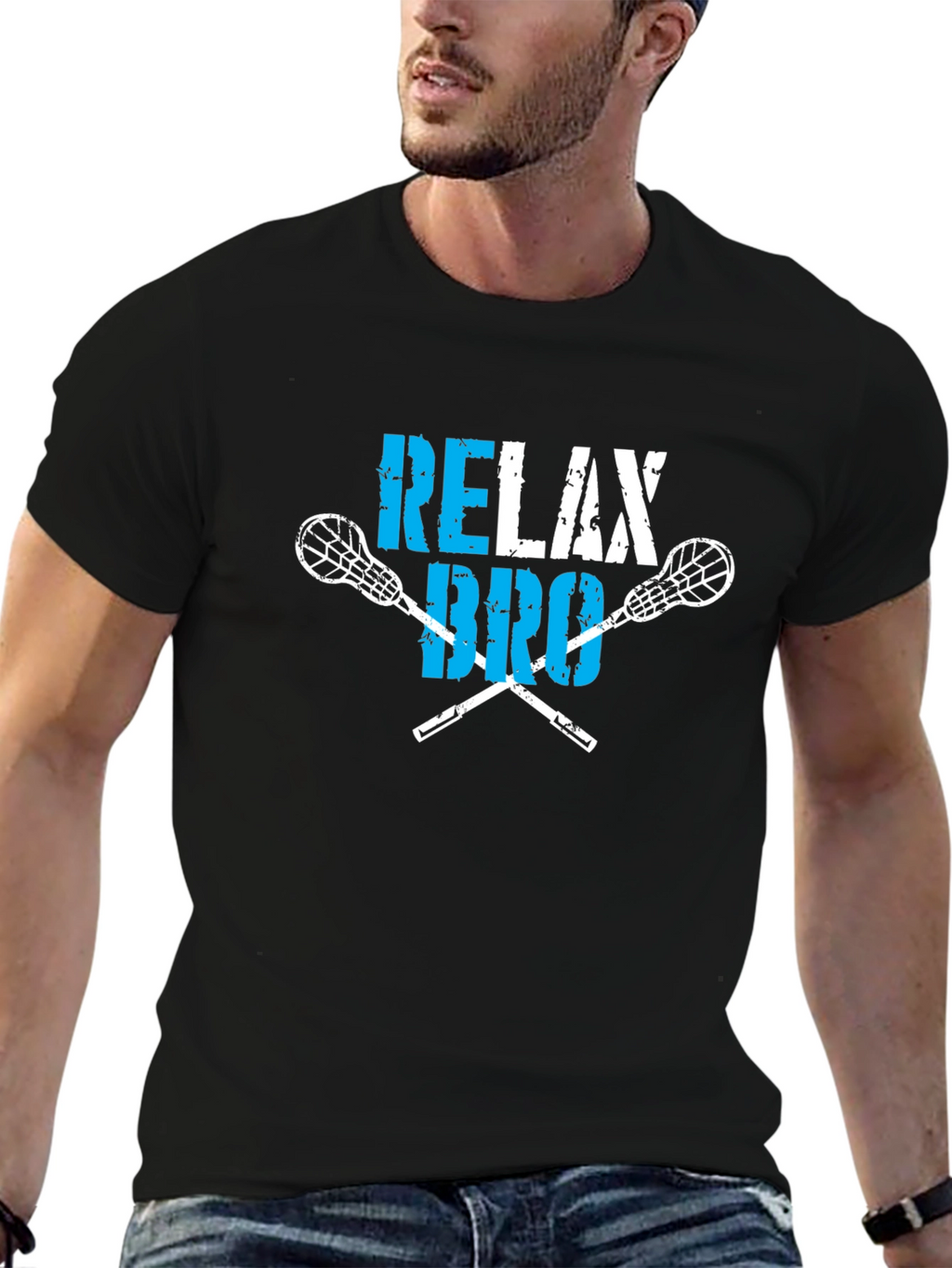Relax Bro Lacrosse T-Shirt - Black Cotton Tee
