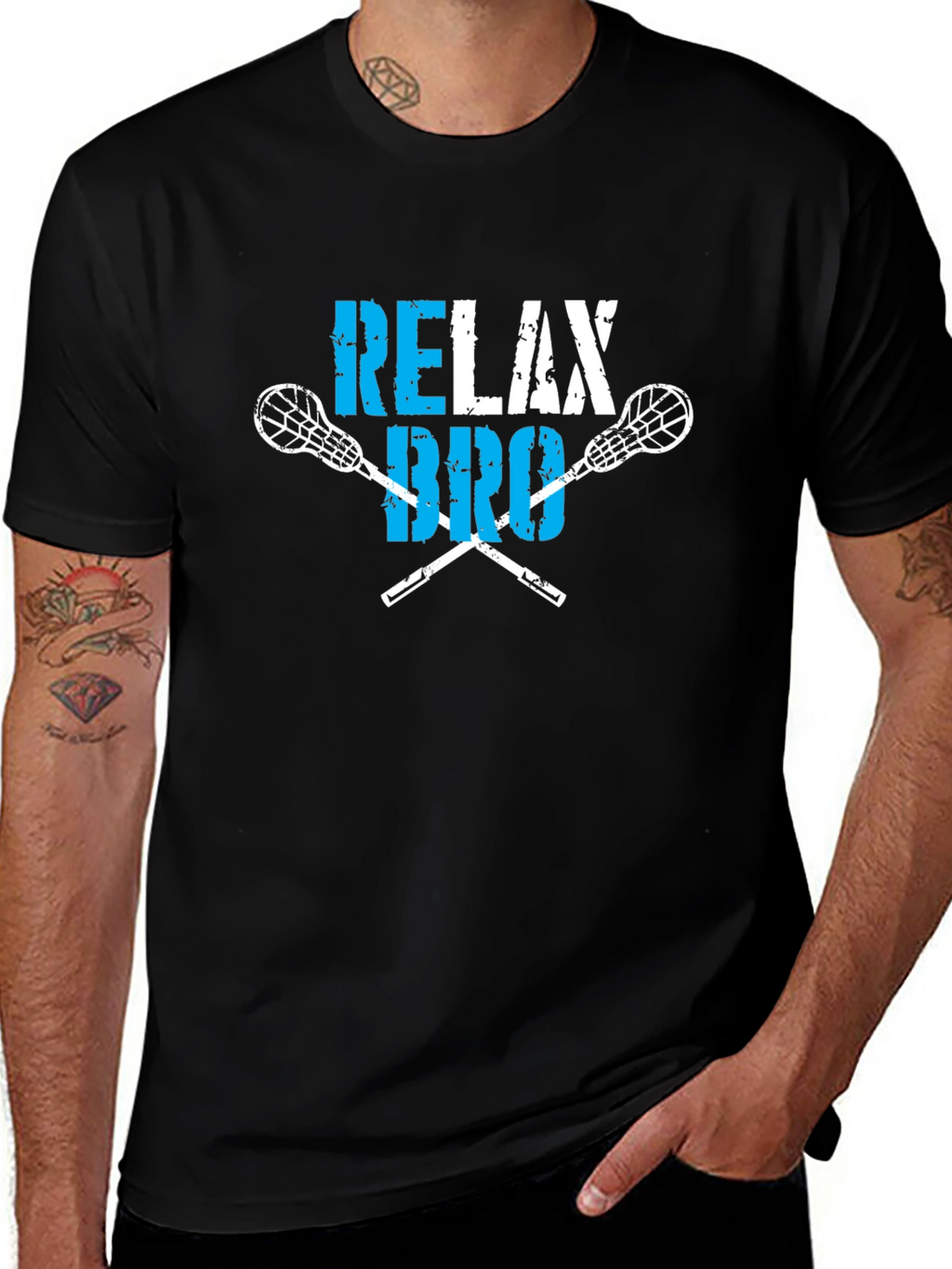 Relax Bro Lacrosse T-Shirt - Black Cotton Tee