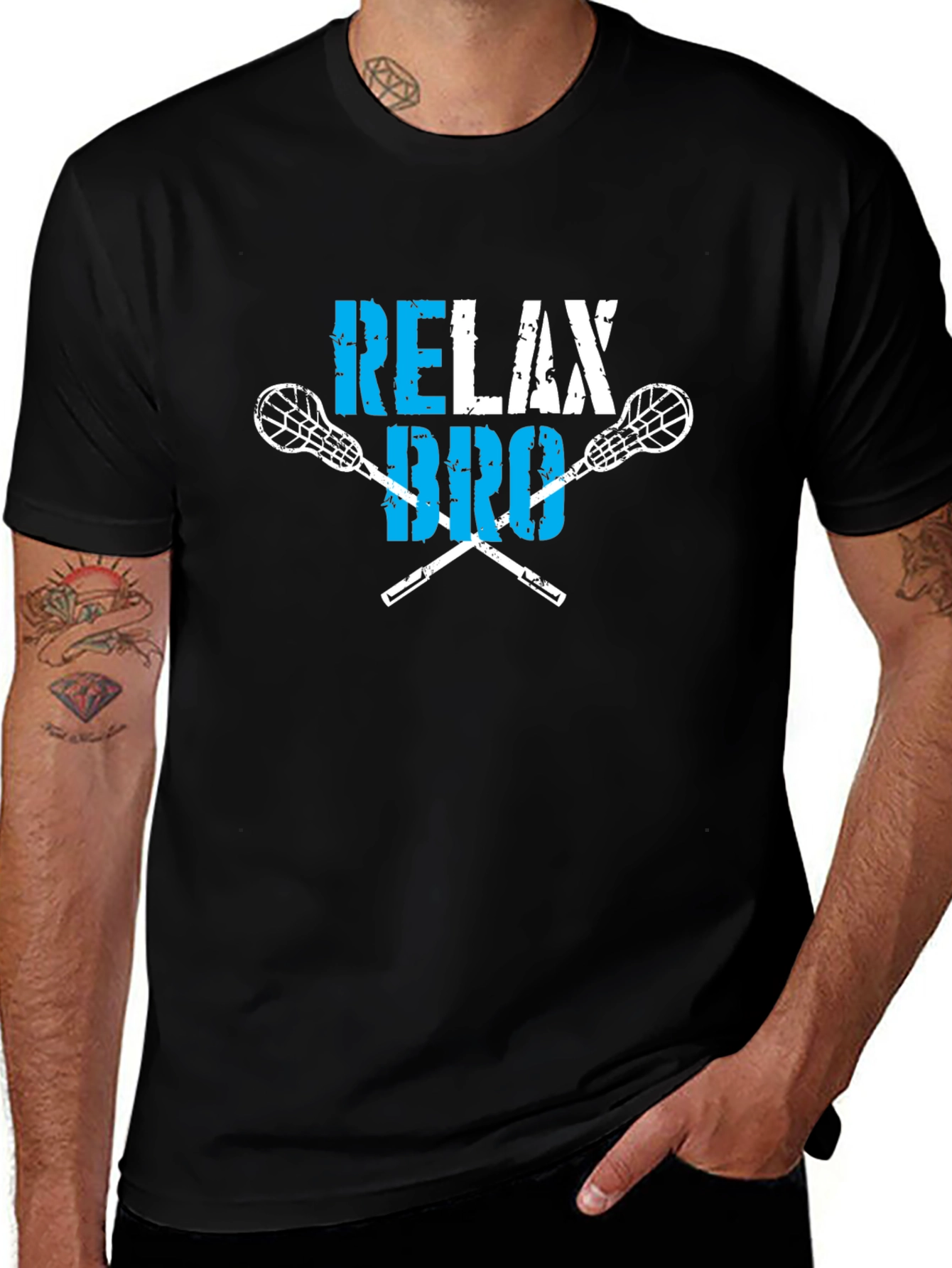 Relax Bro Lacrosse T-Shirt - Black Cotton Tee