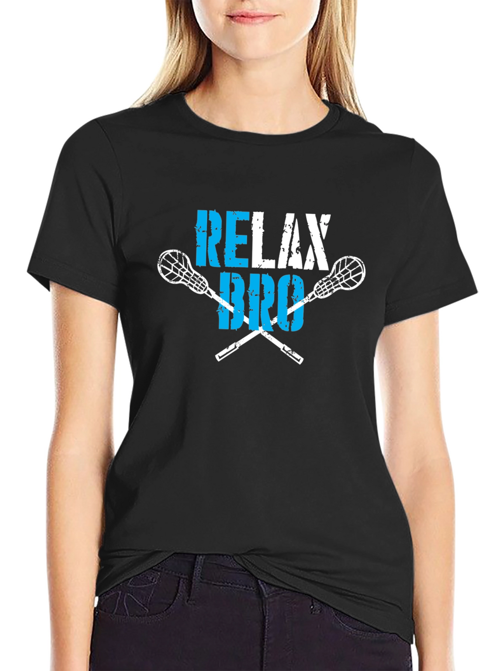 Relax Bro Lacrosse T-Shirt - Black Cotton Tee