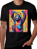 Funky Monkey Tee: Music Lovers Gorilla Graphic T-Shirt