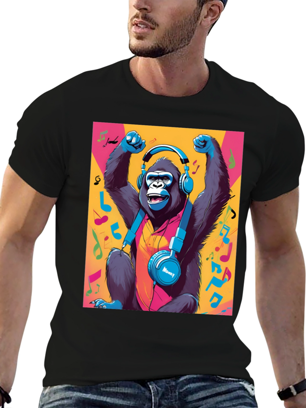 Funky Monkey Tee: Music Lovers Gorilla Graphic T-Shirt