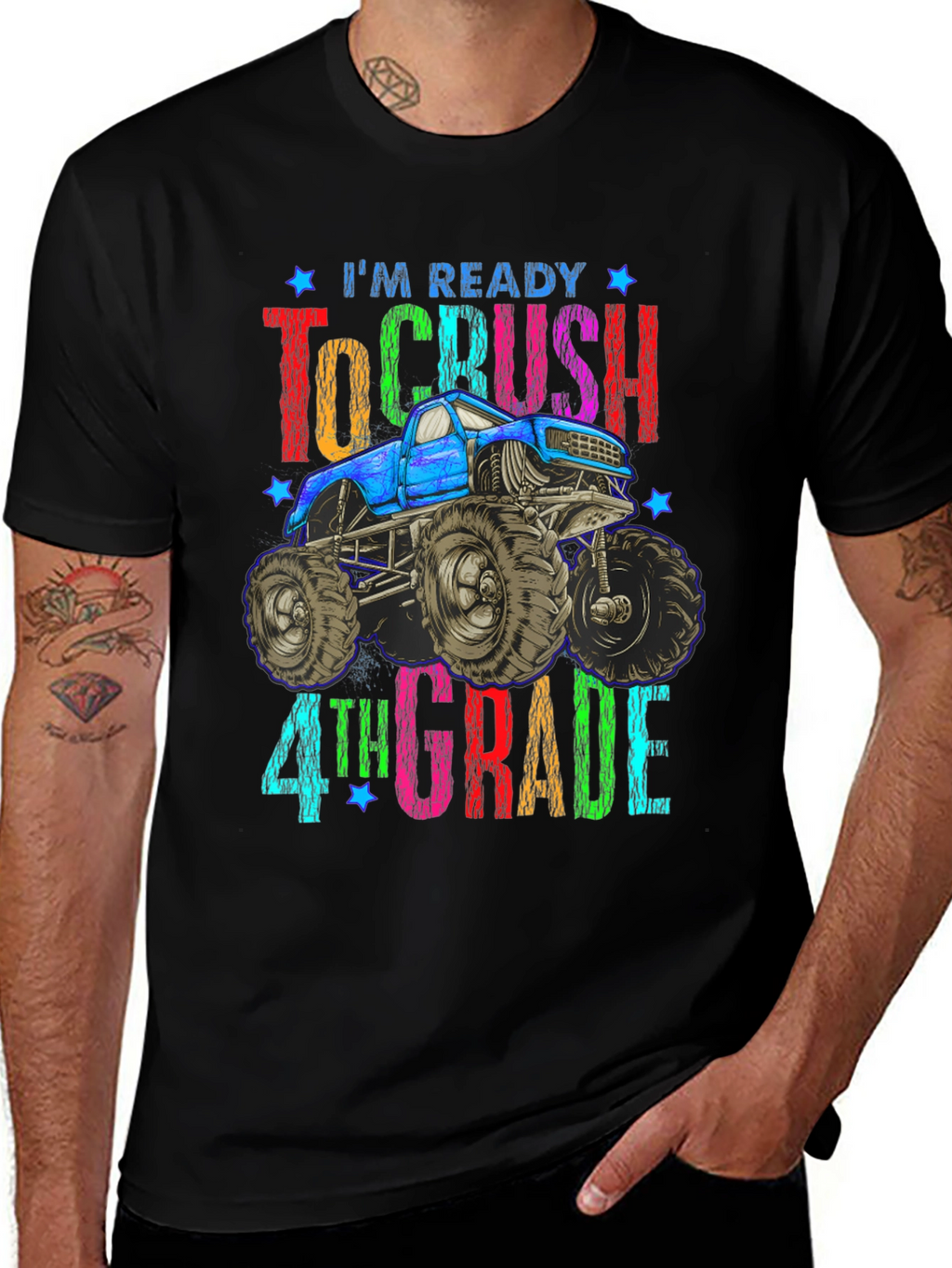 Ready To Crush 4th Grade Monster Truck T-Shirt