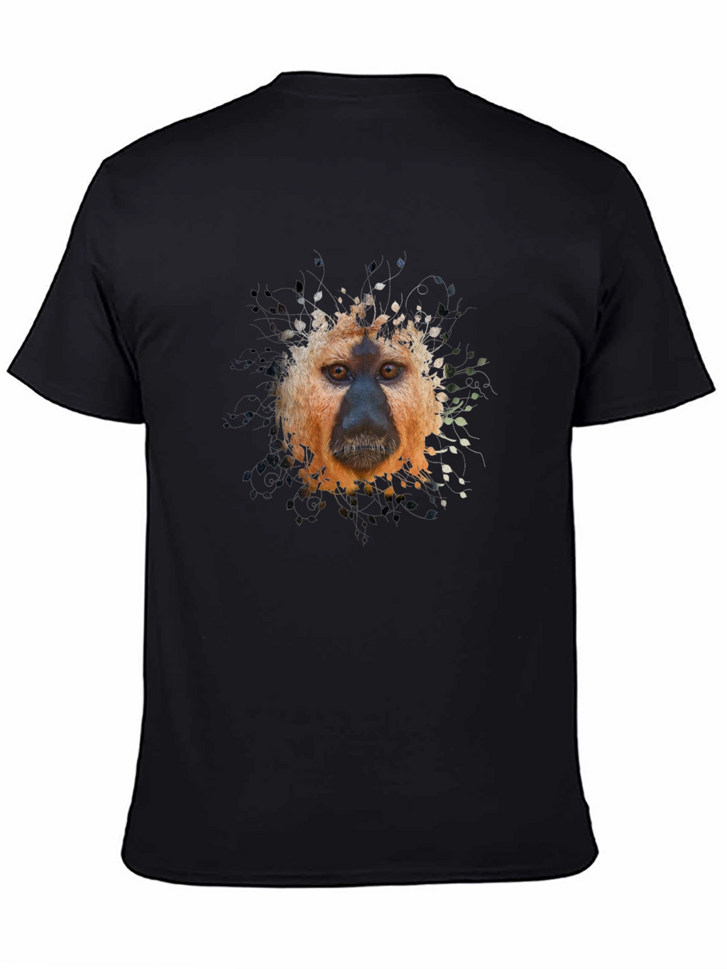 Monkey Portrait Graphic Tee - Black