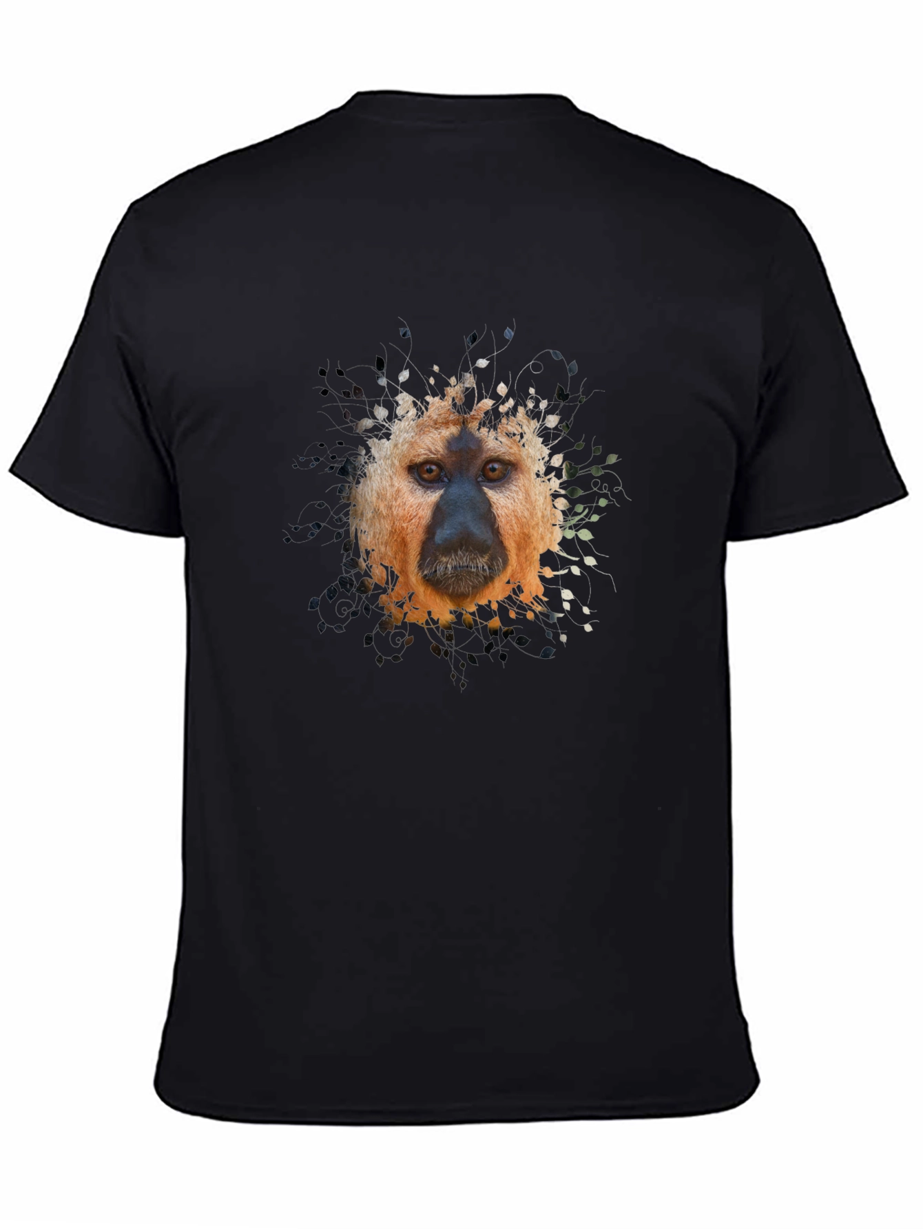 Monkey Portrait Graphic Tee - Black