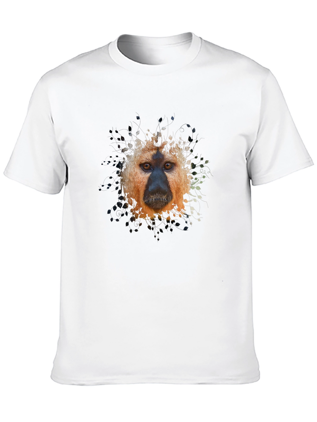 Monkey Portrait Graphic Tee - Black