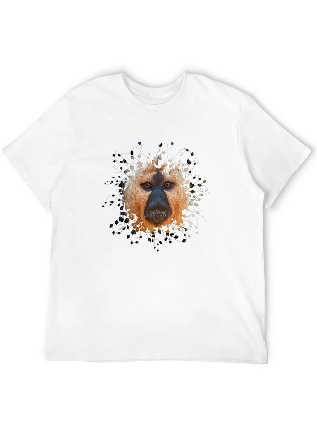 Monkey Portrait Graphic Tee - Black