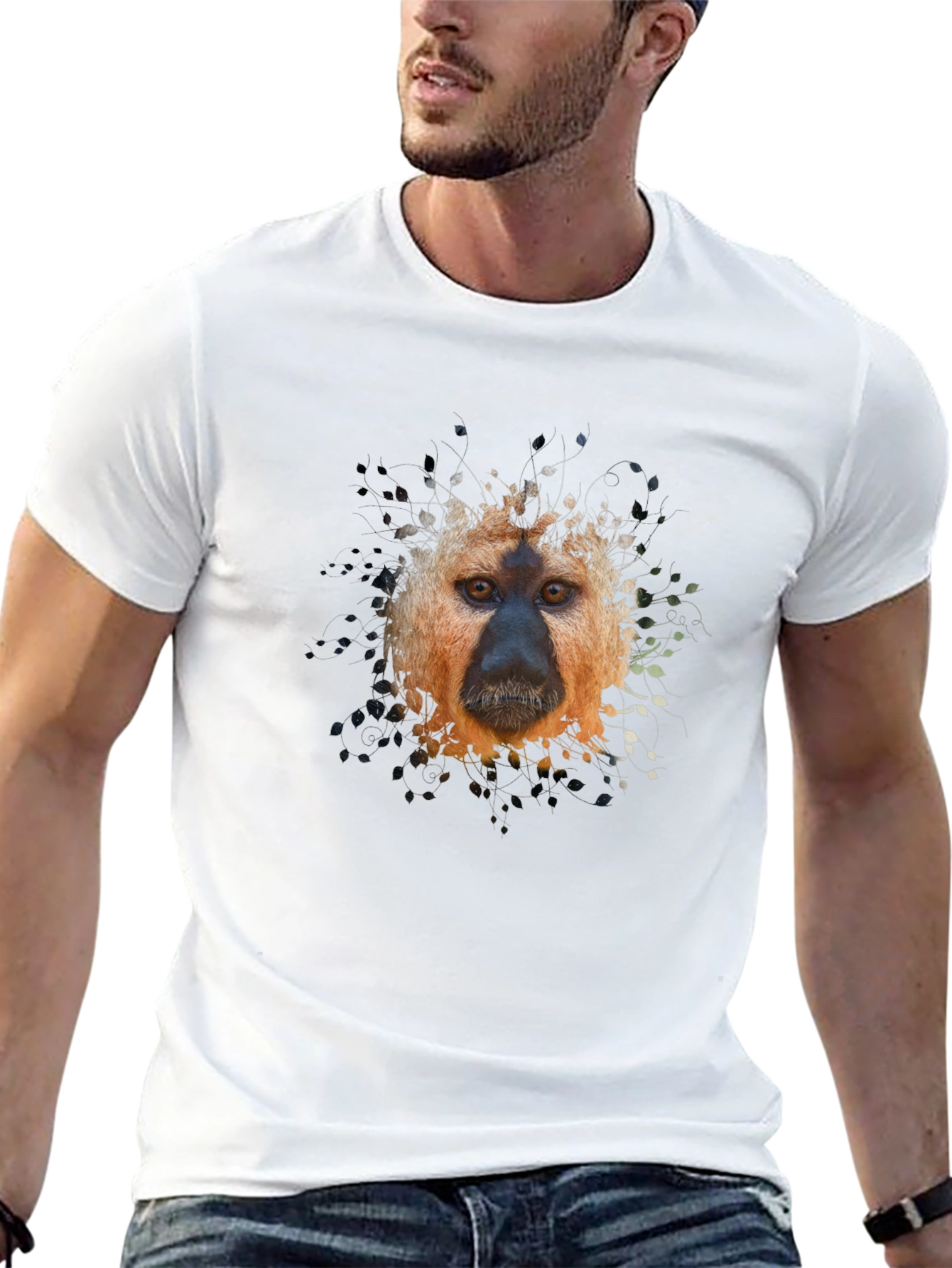 Monkey Portrait Graphic Tee - Black