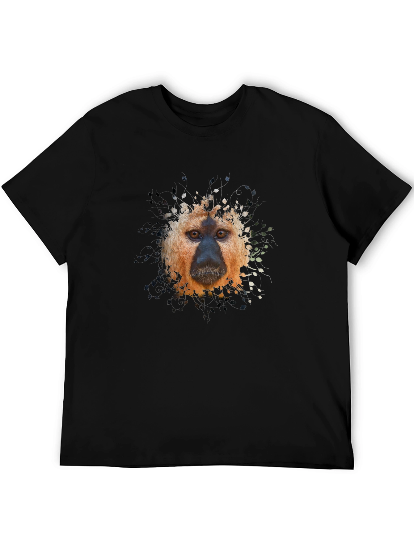 Monkey Portrait Graphic Tee - Black