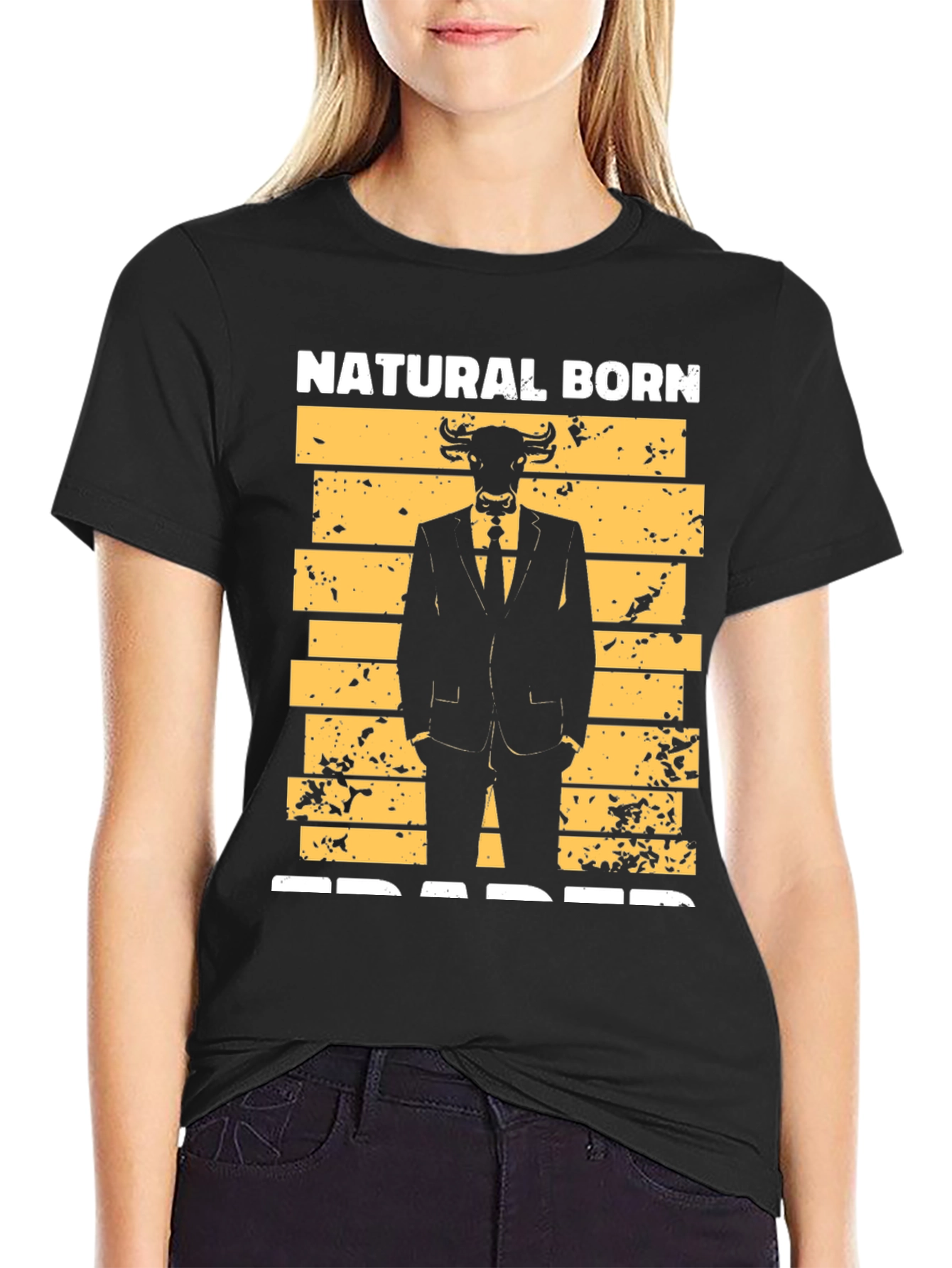 Natural Born Trader Bull Graphic Tee - Stock Market Apparel